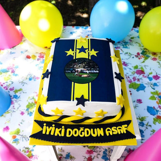 Fenerbahçe Taraftar Kişiye Özel Fotoğraflı Pasta
