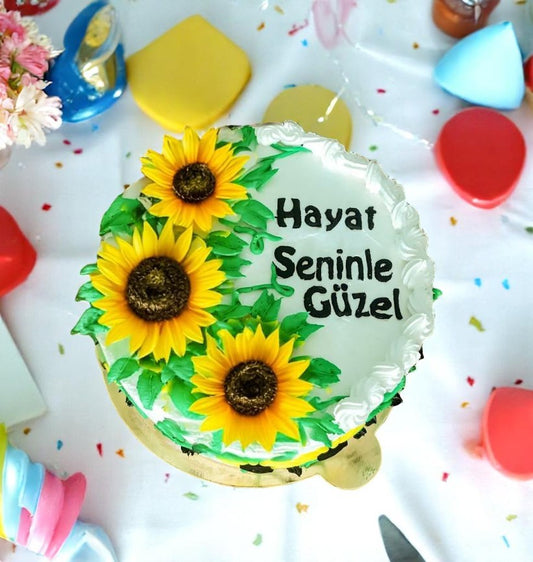 Hayat Seninle Güzel Ayçiçeği Pasta
