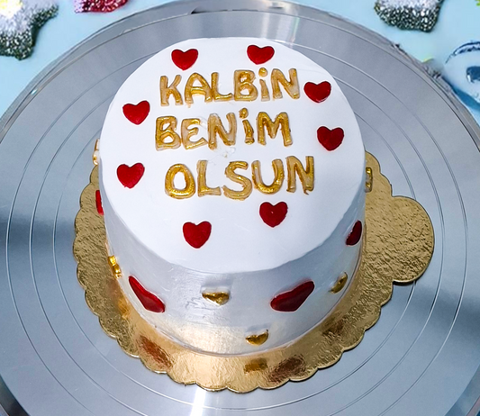 Kalbin Benim Olsun Konseptli Pasta